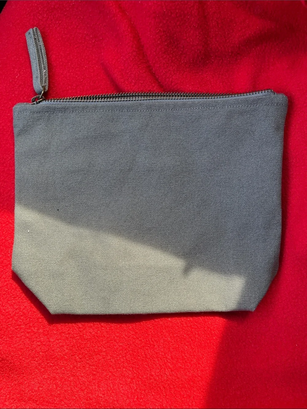 Pact Gray Organic Canvas Zip Pouch with White Logo